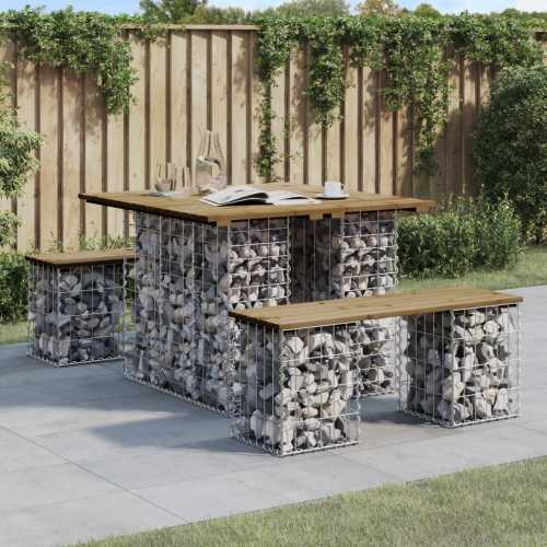Hagebenk gabion 100x102x72cm impregnert furu
