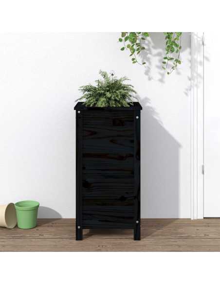 Hageplantekasse svart 40x40x78 cm heltre furu