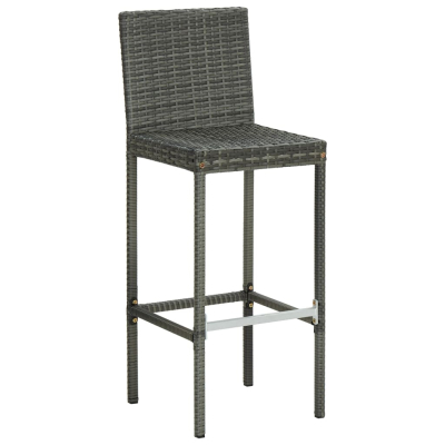 Utendørs barstoler med puter 2stk grå