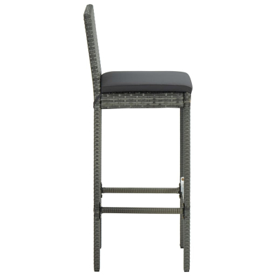 Utendørs barstoler med puter 2stk grå