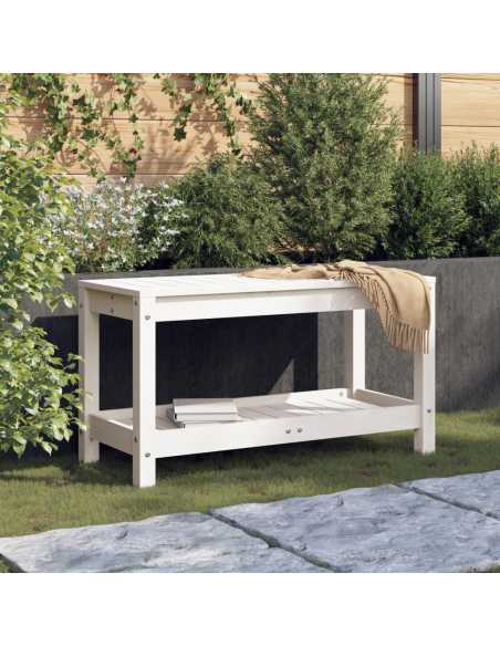 Hagebenk hvit 82,5x35x45cm heltre furu