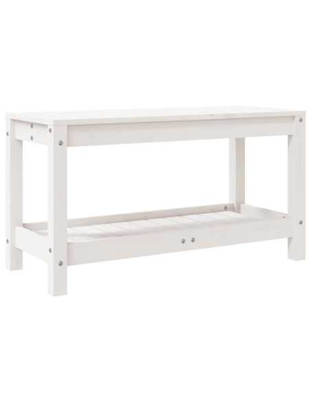 Hagebenk hvit 82,5x35x45cm heltre furu