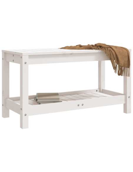 Hagebenk hvit 82,5x35x45cm heltre furu