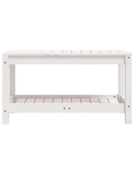 Hagebenk hvit 82,5x35x45cm heltre furu