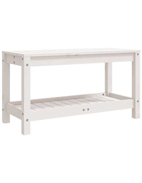 Hagebenk hvit 82,5x35x45cm heltre furu