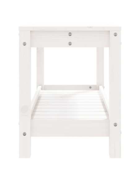 Hagebenk hvit 82,5x35x45cm heltre furu