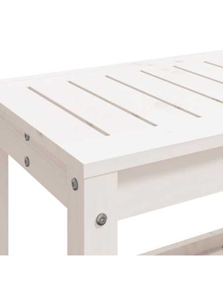 Hagebenk hvit 82,5x35x45cm heltre furu