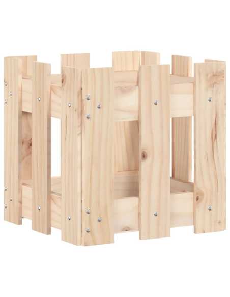 Plantekasse med gjerdedesign 30x30x30 cm heltre furu