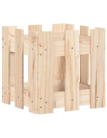 Plantekasse med gjerdedesign 30x30x30 cm heltre furu