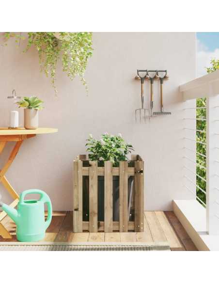 Plantekasse med gjerdedesign 50x50x50 cm impregnert furu
