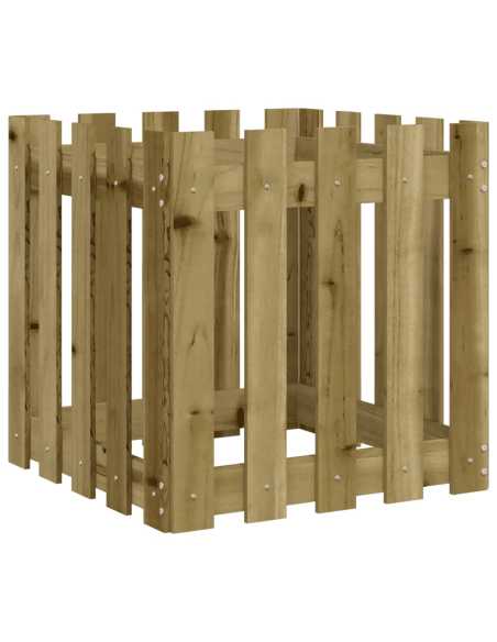 Plantekasse med gjerdedesign 50x50x50 cm impregnert furu
