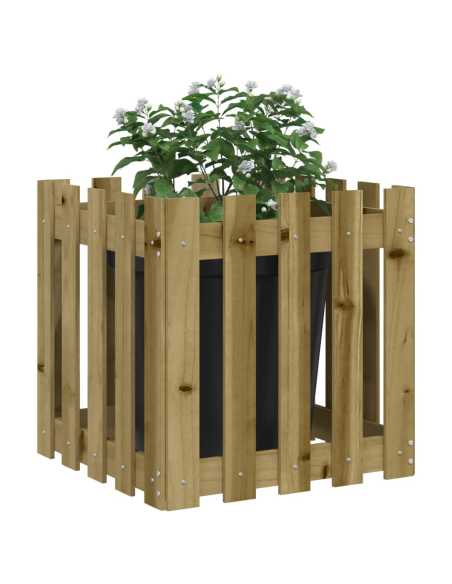 Plantekasse med gjerdedesign 50x50x50 cm impregnert furu