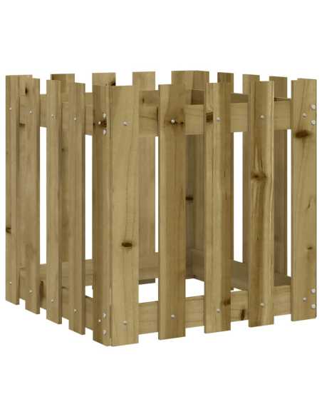 Plantekasse med gjerdedesign 50x50x50 cm impregnert furu