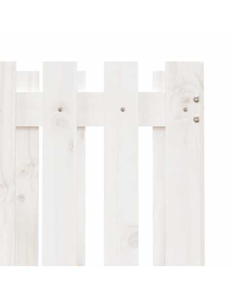 Plantekasse med gjerdedesign hvit 70x70x70 cm heltre furu