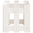 Plantekasse med gjerdedesign hvit 60x30x30 cm heltre furu