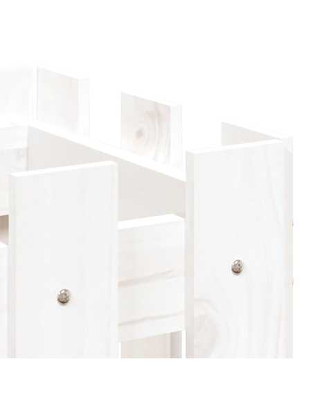 Plantekasse med gjerdedesign hvit 60x30x30 cm heltre furu