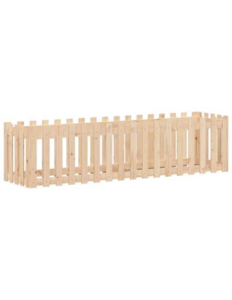 Plantekasse med gjerdedesign 200x50x50 cm heltre furu