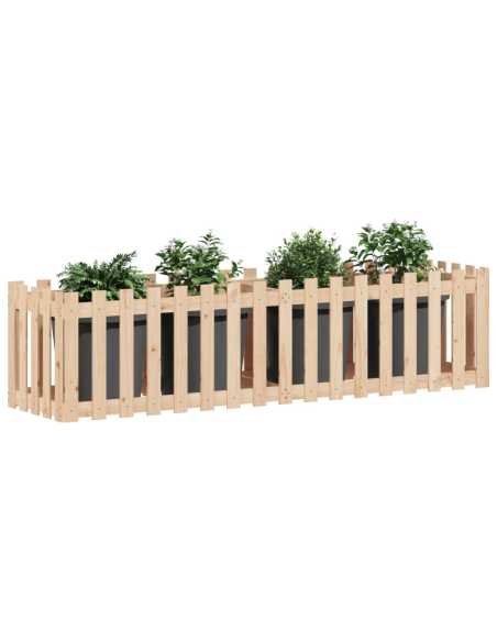 Plantekasse med gjerdedesign 200x50x50 cm heltre furu
