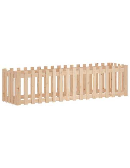 Plantekasse med gjerdedesign 200x50x50 cm heltre furu