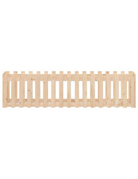 Plantekasse med gjerdedesign 200x50x50 cm heltre furu
