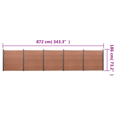 Levegg brun 872x186cm WPC