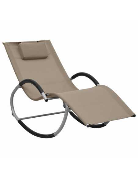 Solseng med pute gråbrun tekstil