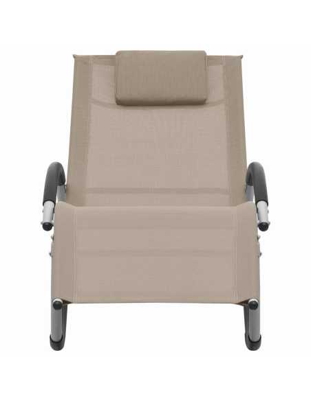 Solseng med pute gråbrun tekstil