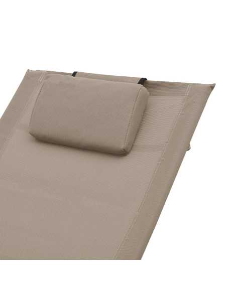 Solseng med pute gråbrun tekstil