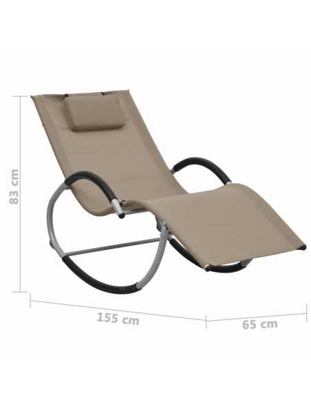 Solseng med pute gråbrun tekstil