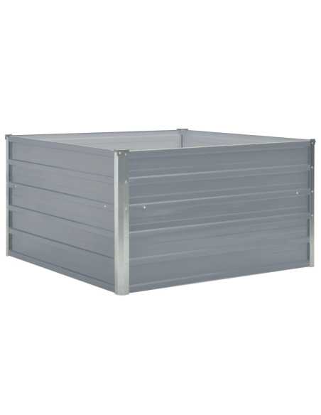 Plantekasse 100x100x45 cm galvanisert stål grå