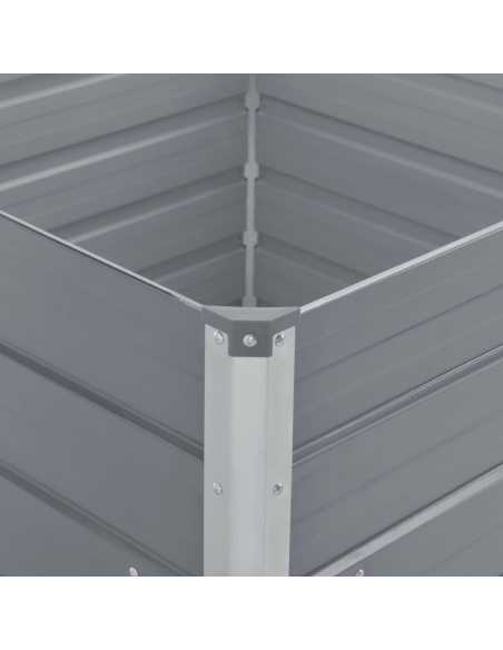 Plantekasse 100x100x45 cm galvanisert stål grå