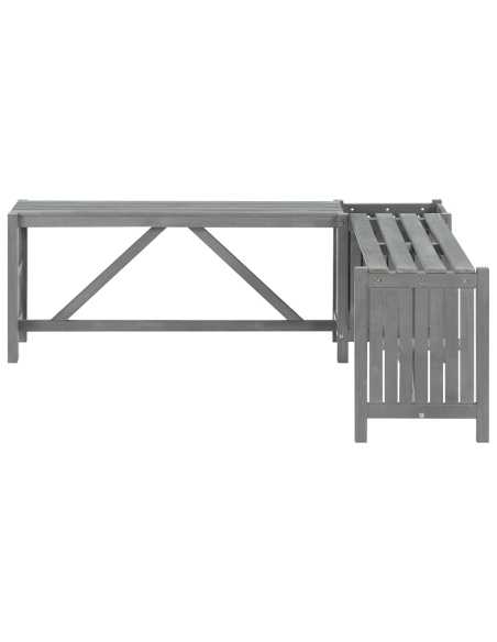 Hagebenk med plantekasse 117 cm heltre akasie grå