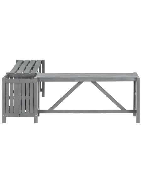 Hagebenk med plantekasse 117 cm heltre akasie grå