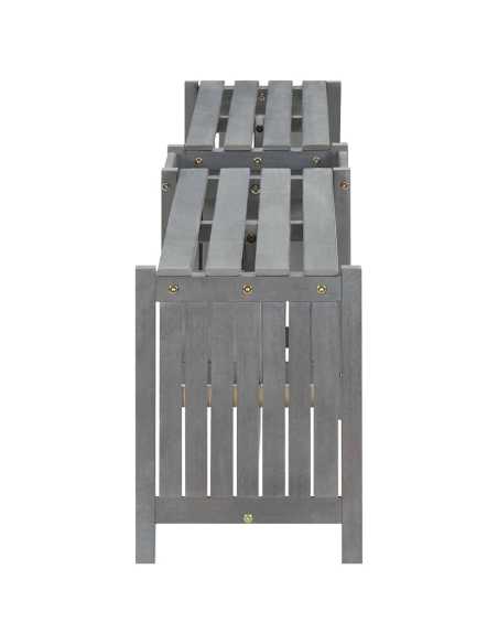 Hagebenk med plantekasse 117 cm heltre akasie grå