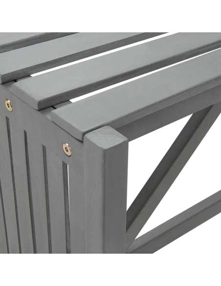 Hagebenk med plantekasse 117 cm heltre akasie grå