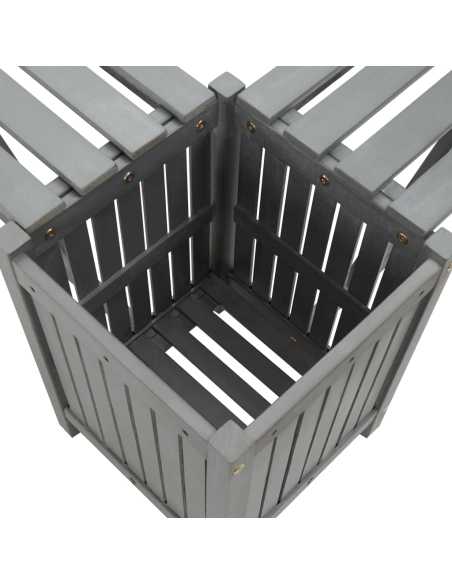 Hagebenk med plantekasse 117 cm heltre akasie grå