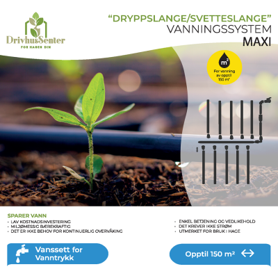Dryppslange System “Dryppslange Maxi” For Vanntrykk