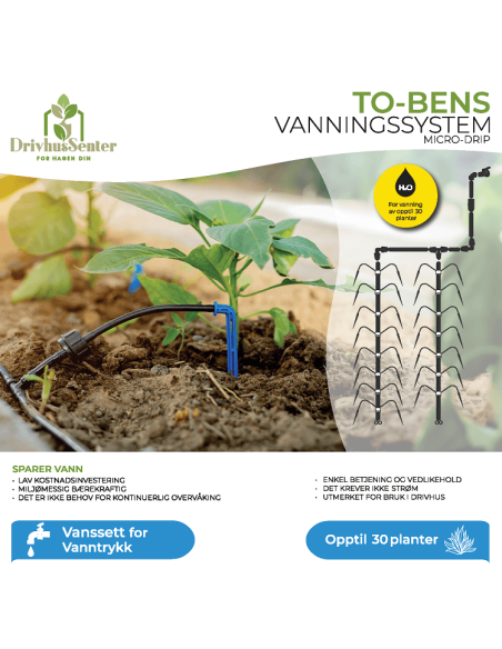 Micro-Drip Vanningssystem “To-Bens” For Vanntrykk