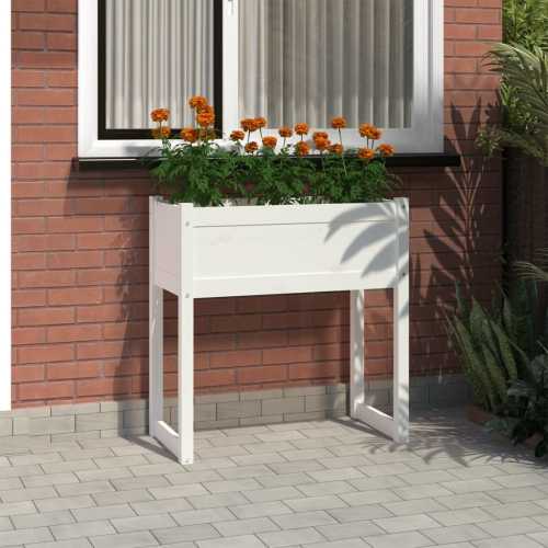 Plantekasse hvit 78x40x81 cm heltre furu