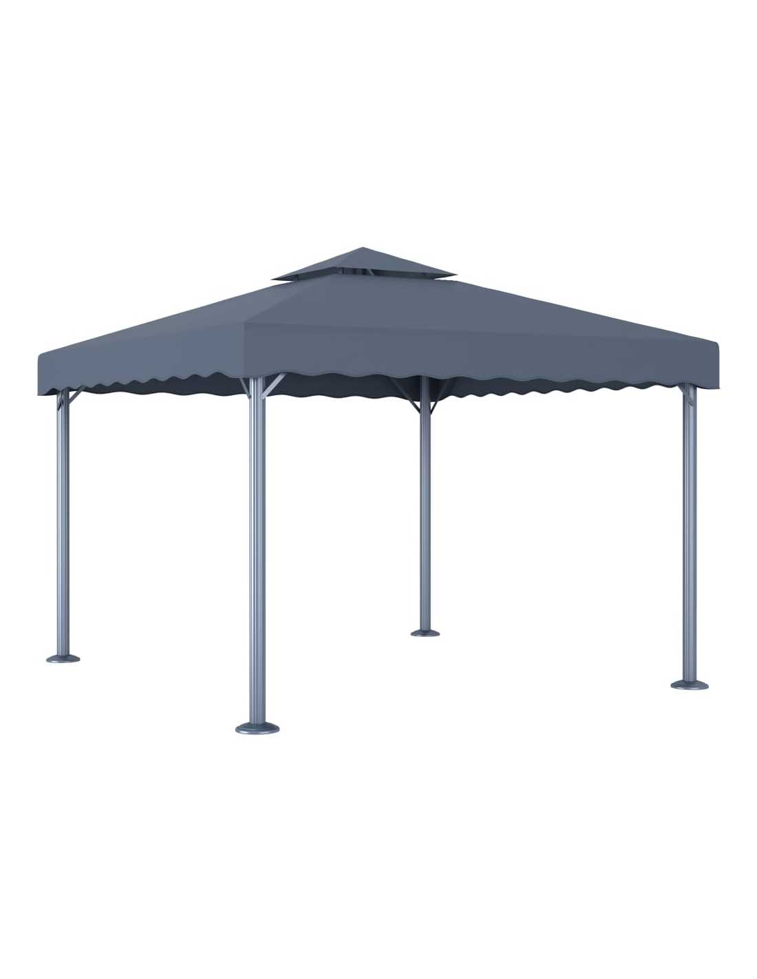 Paviljong 300x300 cm antrasitt aluminium