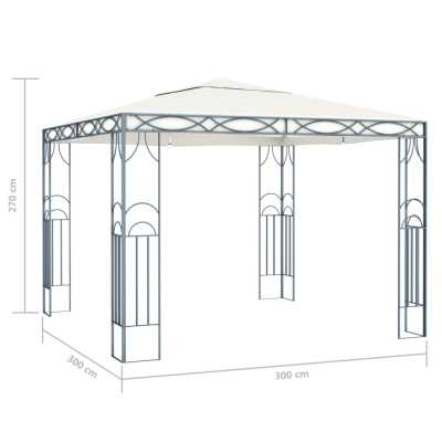 Paviljong 300x300 cm kremhvit