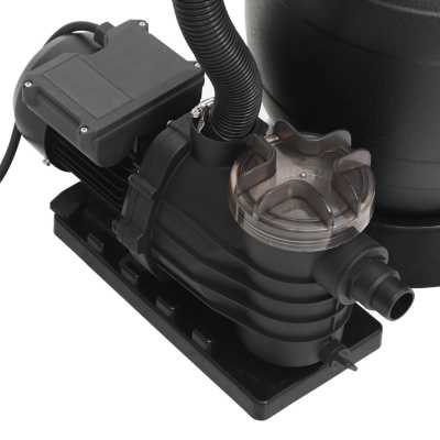 Bassengsandfilter med forfilter svart