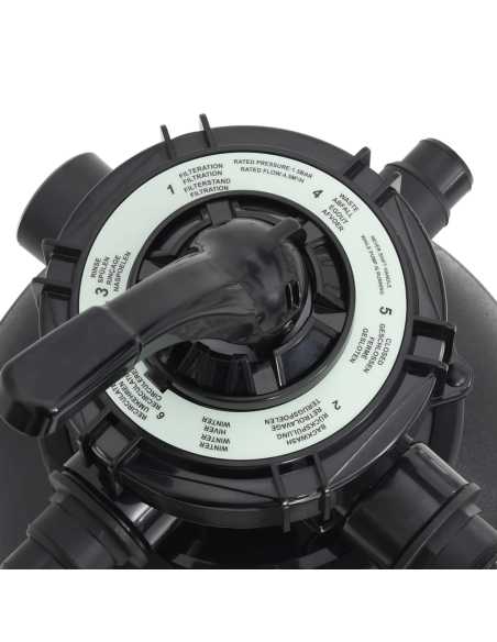 Bassengsandfilter med forfilter svart