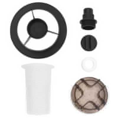 Bassengsandfilter med forfilter svart