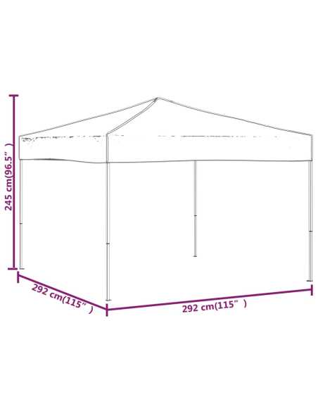 Sammenleggbart festtelt hvit 3x3 m