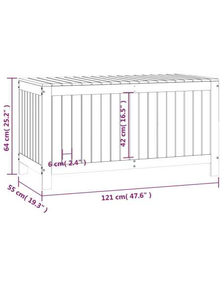 Putekasse 121x55x64cm furu