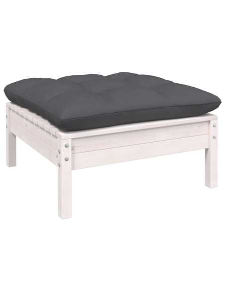 Hagesofasett med puter hvit 13 deler furu