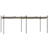 Pergola med uttrekkbar tak gråbrun 589x292x230cm