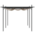 Pergola med uttrekkbar tak gråbrun 589x292x230cm