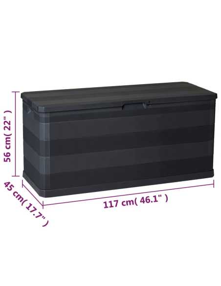 Putekasse 117x45x56cm svart